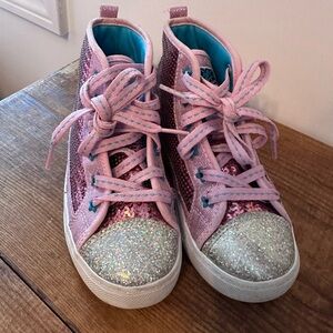 Jojo Siwa Sparkly Pink High-Top Sneakers